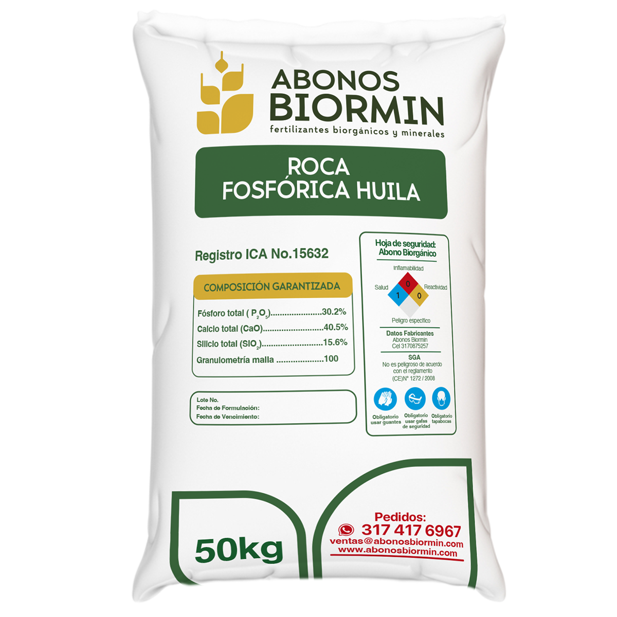 texto folleto Incienso ROCA FOSFÓRICA HUILA | Abonos Biormin - Fertilizantes biorgánicos y  minerales